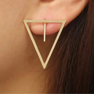 New women’s girls gold triangle earrings
